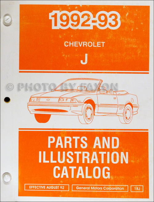1992-1993 Chevrolet Cavalier Parts Book Original