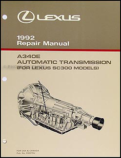 1992 Lexus SC 300 Automatic Transmission Overhaul Manual Original