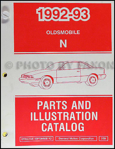 1992-1993 Oldsmobile Achieva Parts Book Original