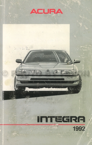 1992 Acura Integra 4 Door Owners Manual Original