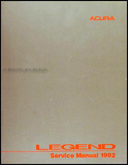 1992 Acura Legend 4 Door Shop Manual Original