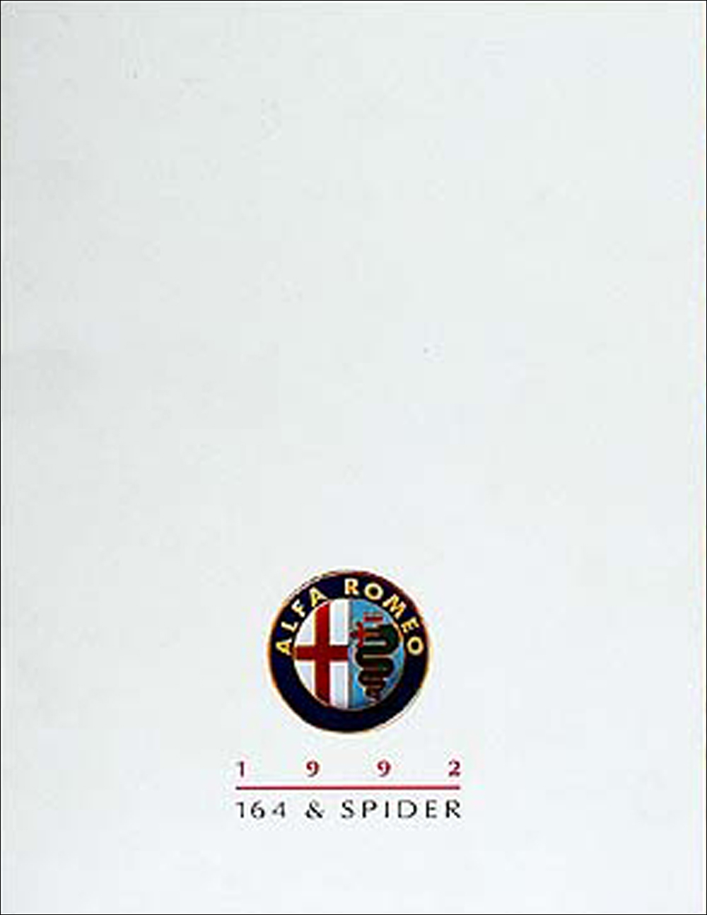 1992 Alfa Romeo 164 & Spider Veloce Original Sales Catalog 92 