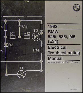 1992 BMW 525i 535i and M5 Electrical Troubleshooting Manual First Edition BMW E30 Wiring-Diagram Faxon Auto Literature