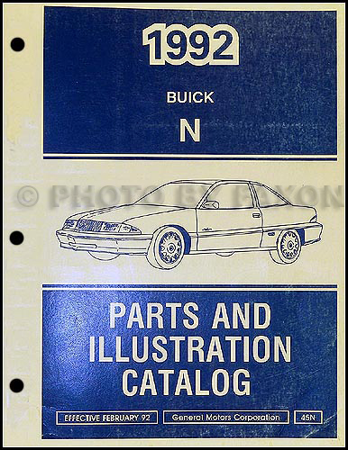 1992 Buick Skylark Parts Book Original