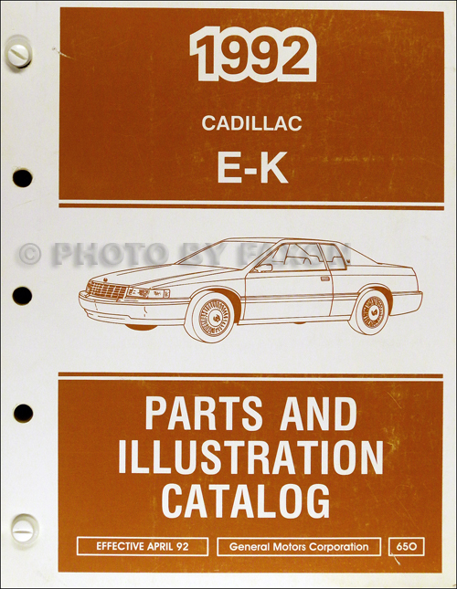 1992 Cadillac Eldorado and Seville Parts Book Original