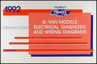 1992 Chevy G Van Wiring Diagram Manual Original