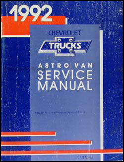 1992 Chevrolet Astro Van Shop Manual Original 