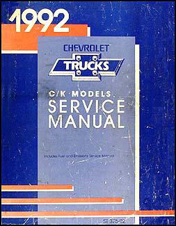 1992 Chevy C/K Pickup Truck Suburban Blazer Repair Shop Manual Original