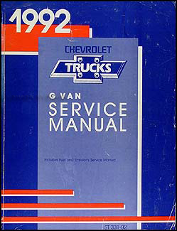 1992 Chevrolet G Van Repair Manual Original 