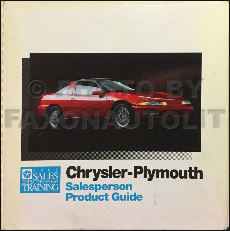 1992 Chrysler Plymouth Salesperson Product Guide Original