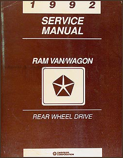 1992 Dodge Ram Van & Wagon Shop Manual Original B100-B350