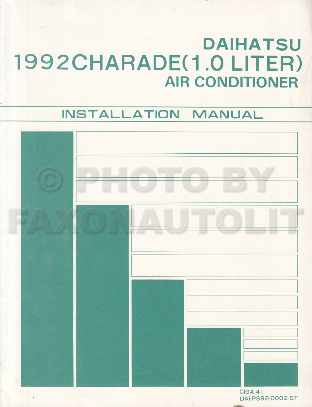 1992 Daihatsu Charade Air Conditioner Installation Manual Original 1.0 Liter
