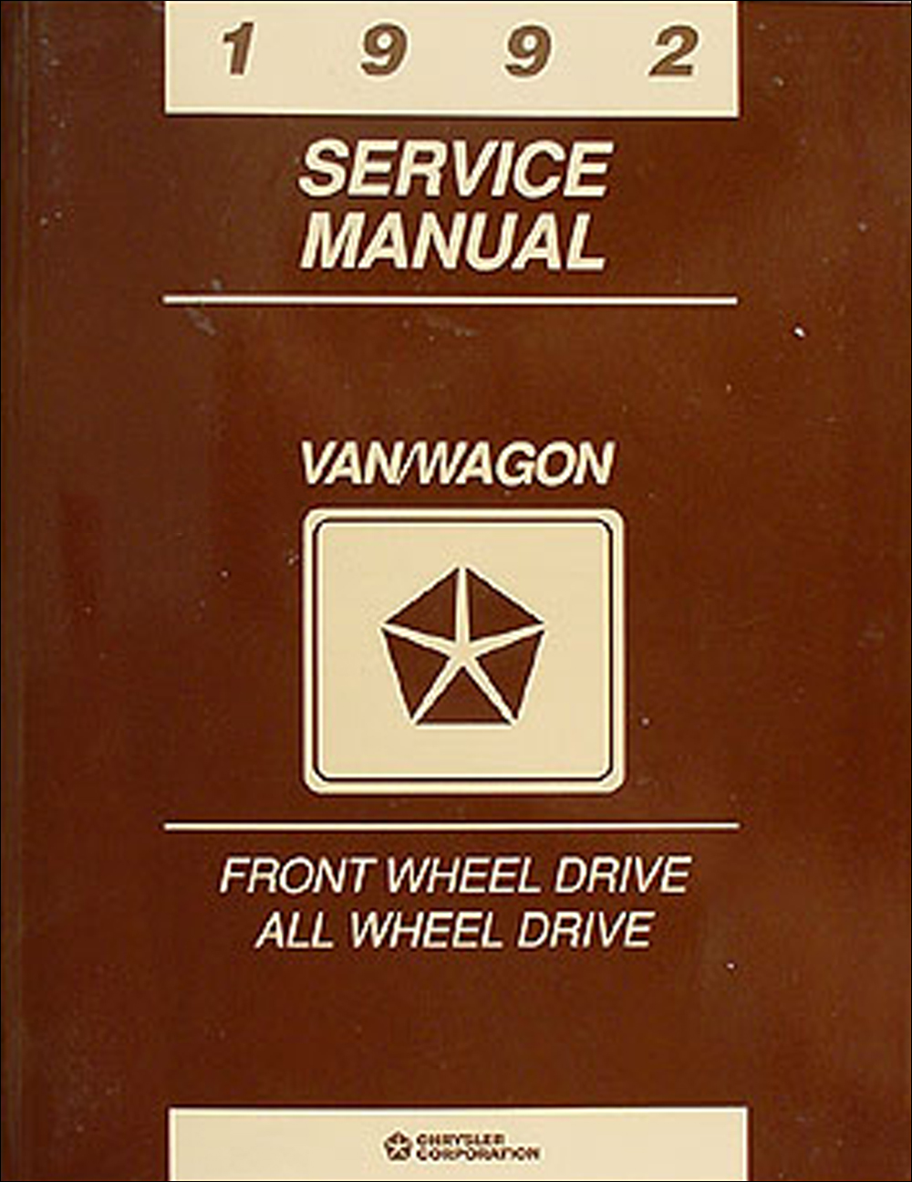 1992 Caravan, Town & Country, Voyager Shop Manual Original
