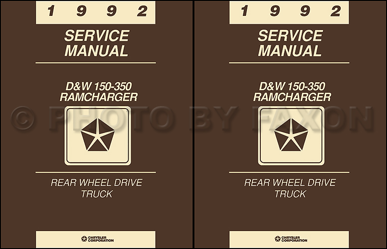 1992 Dodge Pickup Truck & Ramcharger Repair Shop Manual Reprint 2 Volume Set