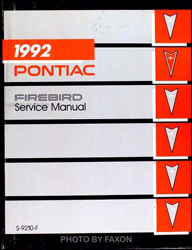 1992 Pontiac Firebird and Trans Am Repair Shop Manual Original