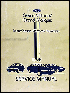 1992 Ford Crown Victoria Mercury Grand Marquis Repair Shop Manual Original