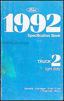 1992 Ford Pickup and Van Service Specifications Book Original