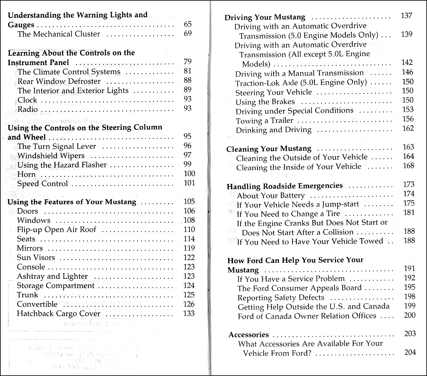 Table of Contents Page 2 & 3