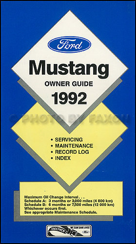 1992 Ford Mustang Owners Manual Original Package