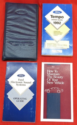 1992 Ford Tempo Owner's Manual Original