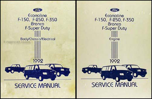 1992 Ford Truck and Van Repair Shop Manual Econoline F150 F250 F350 Bronco