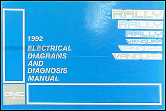 1992 GMC G Van/Vandura Wiring Diagram Manual Original 