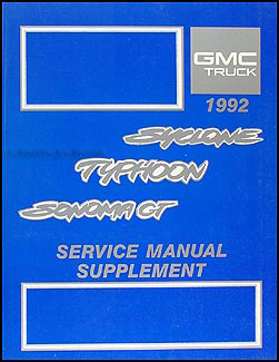 1992 GMC Typhoon and Sonoma GT Service Manual Original Supp.