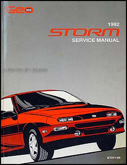 1992 Geo Storm Repair Manual Original 