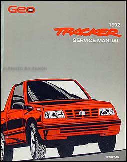 1992 Geo Tracker Repair Manual Original 