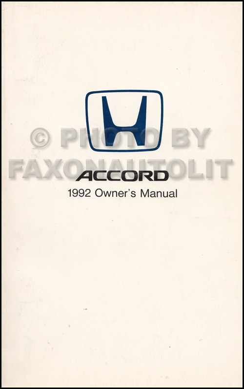 1992 Honda Accord Coupe Owner's Manual Original 2 Door
