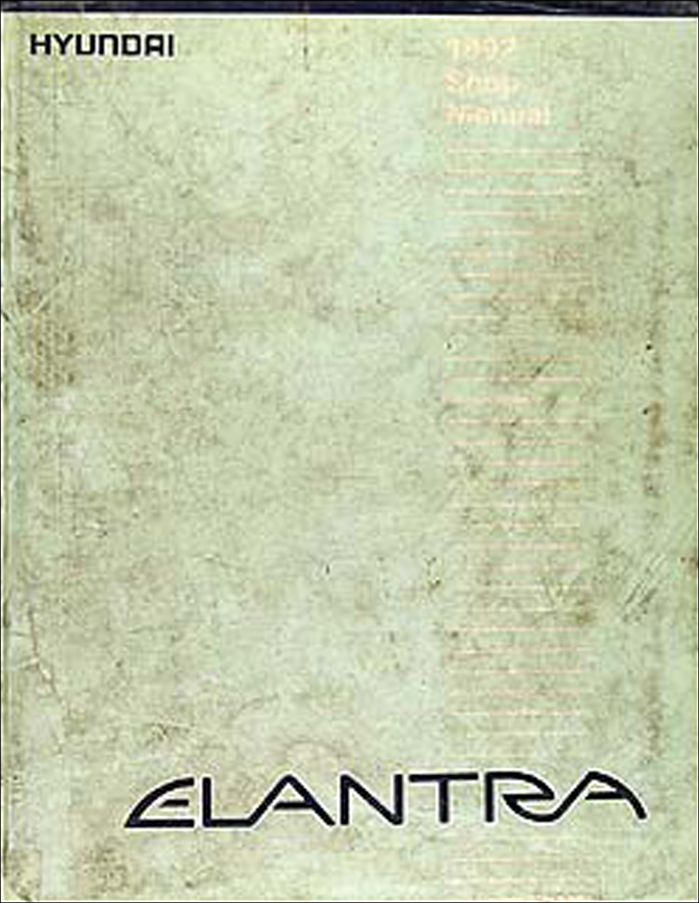 1992 Hyundai Elantra Shop Manual Original