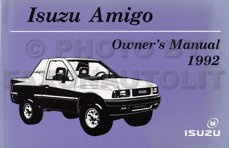 1992 Isuzu Amigo Owner's Manual Original