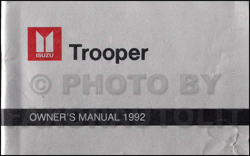 1992 Isuzu Trooper Owner's Manual Original Canadian