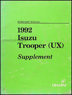 1992 Isuzu Trooper Sunroof Repair Manual Supplement Original