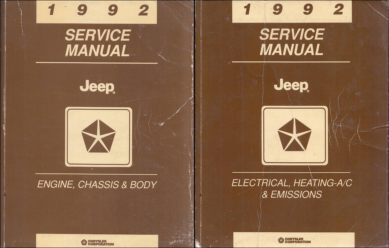 1992 Jeep Repair Shop Manual Set Original Comanche Cherokee Wrangler