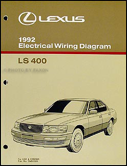 1992 Lexus LS 400 Wiring Diagram Manual Original
