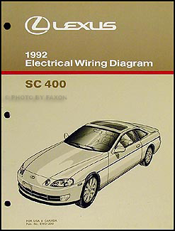 1992 Lexus SC 400 Wiring Diagram Manual Original