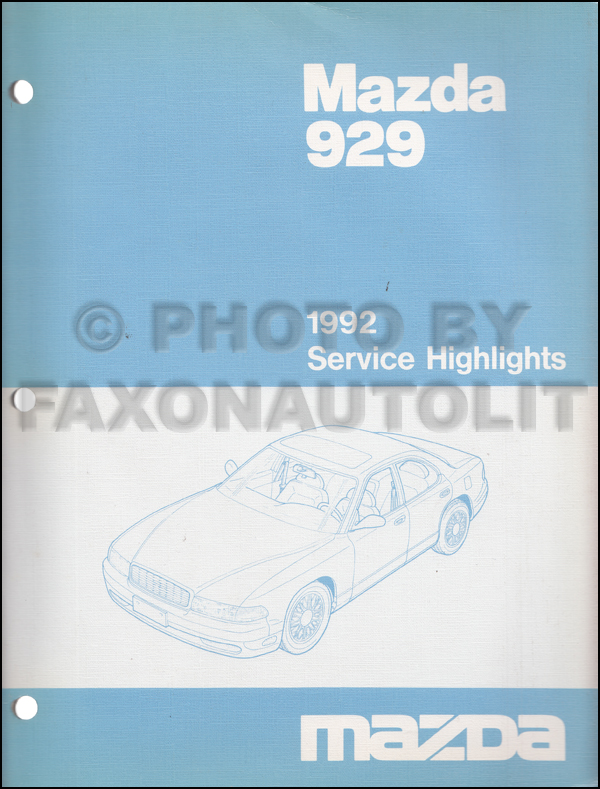 1992 Mazda 929 Service Highlights Original Service Training Manual