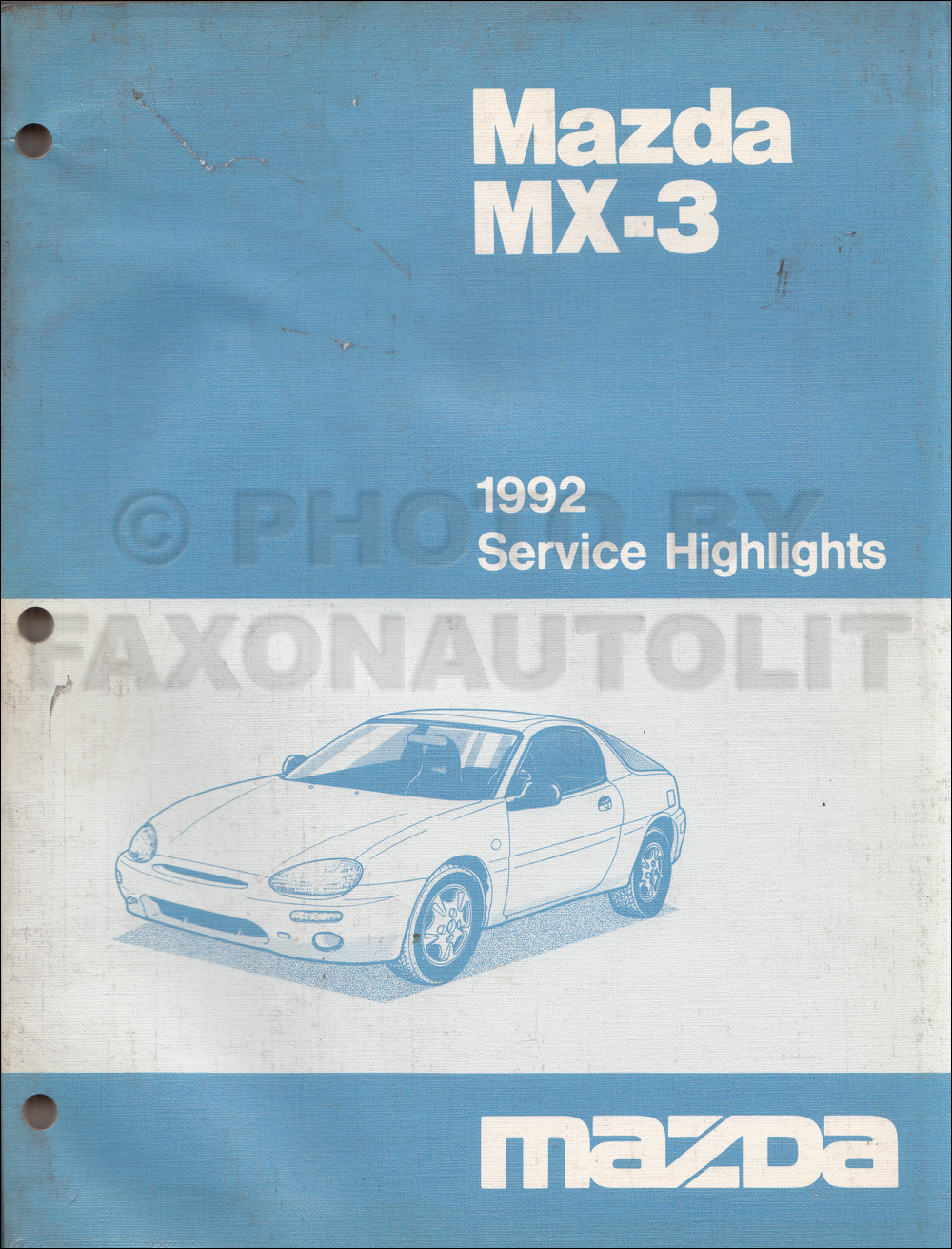 1992 Mazda MX3 Service Highlights Original Service Training Manual MX 3