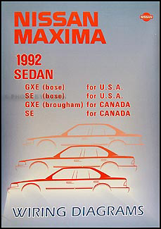 1992 Nissan Maxima Wiring Diagram Manual Original 