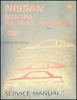 1992 Nissan Sentra Repair Manual Original