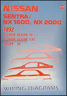 1992 Nissan Sentra & NX 1600/2000 Wiring Diagram Manual Original