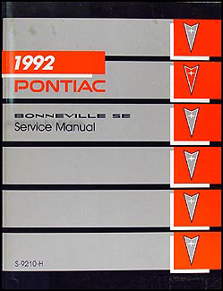 1992 Pontiac Bonneville SE Repair Manual Original 