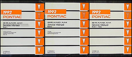 1992 Pontiac Grand Am Repair Manual Original 3 Volume Set