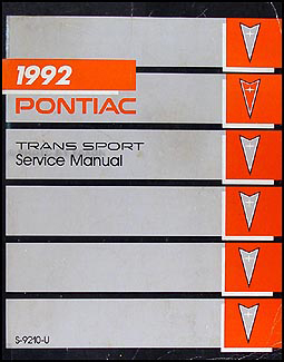 1992 Pontiac Trans Sport Van Repair Manual Original 