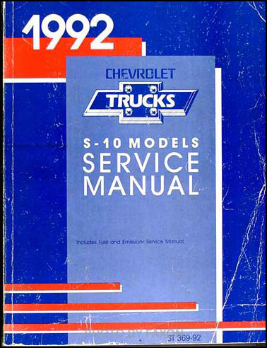 1992 Chevrolet S-10 Pickup & Blazer Shop Manual Original