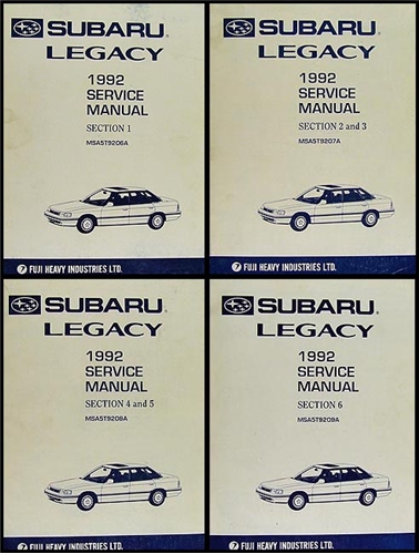 1992 Subaru Legacy Repair Manual Original 4 Volume Set 