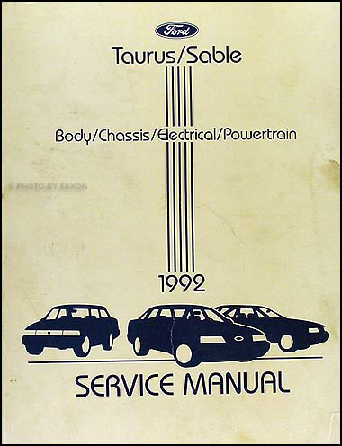 1992 Ford Taurus & Mercury Sable Shop Manual Original