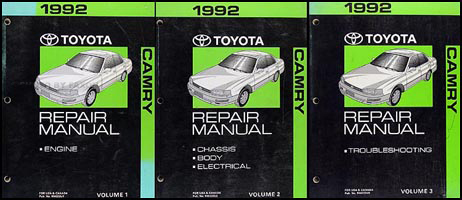1992 Toyota Camry Repair Manual Original 3 Vol. Set