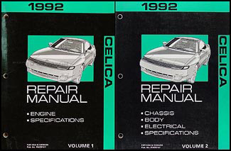 1992 Toyota Celica Repair Manual Original 2 Volume Set 